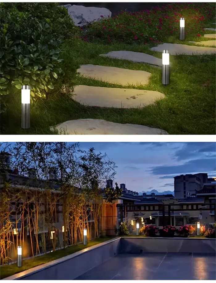 Paquet de 1/2/4 lumières solaires de voie de jardin éclairage extérieur LED prise de terre borne lumineuse pour Patio, jardins, chemins, pelouse, cour