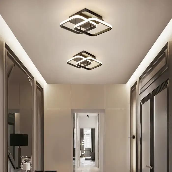 Plafonnier au design moderne, éclairage d'intérieur, luminaire décoratif de plafond, idéal pour un salon, un couloir ou un balcon