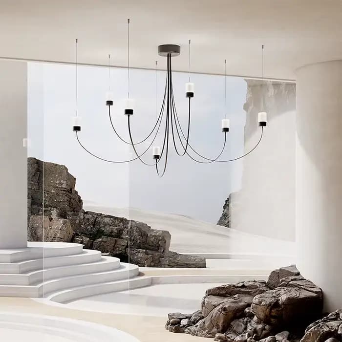 Plafonnier LED au design nordique moderne, éclairage d'intérieur, luminaire décoratif de plafond, idéal pour un salon, une salle à manger, un loft ou des escaliers