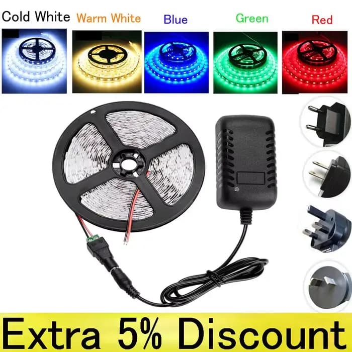 Bande lumineuse LED 1M 2M 3M 4M, LED dimmables DC 12V 60 LED/M, ruban décoratif d'intérieur blanc bleu rouge, éclairage LED pour TV et festivals