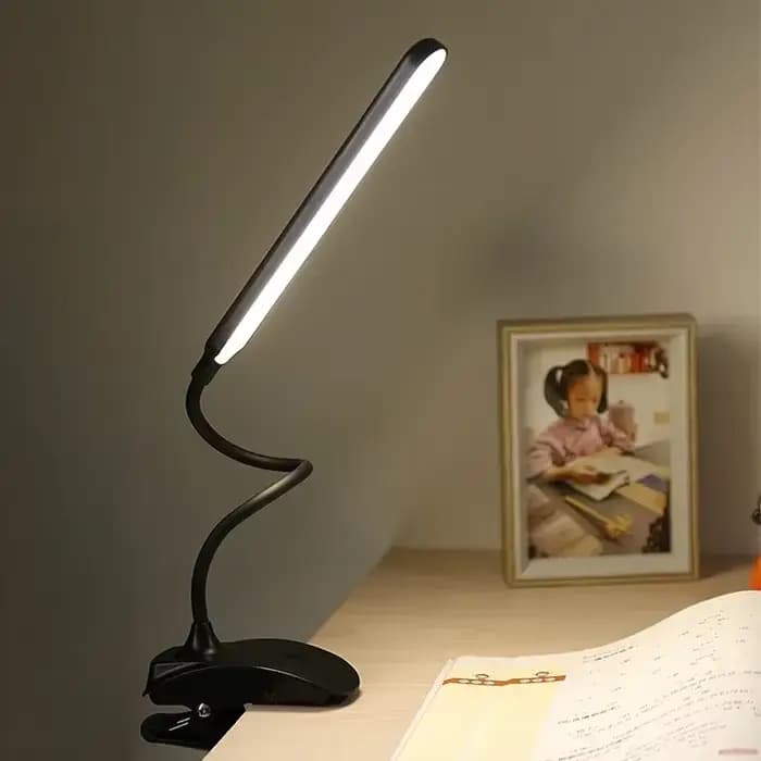 Lampe de lecture LED avec pince, 3 couleurs et 10 luminosité, lampe de bureau Flexible à col de cygne pour livre, veilleuse de lecture pour enfants