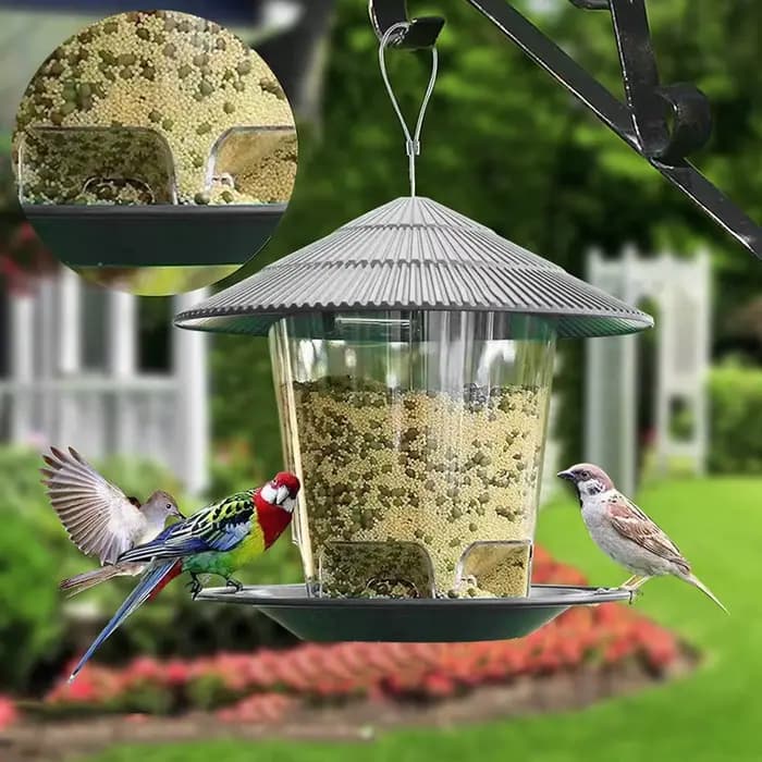 Gazebo de jardin suspendu, mangeoire pour oiseaux sauvages, conteneur extérieur avec corde suspendue, maison d'alimentation pour animaux de compagnie, Type mangeoire pour oiseaux, nouvelle livraison d