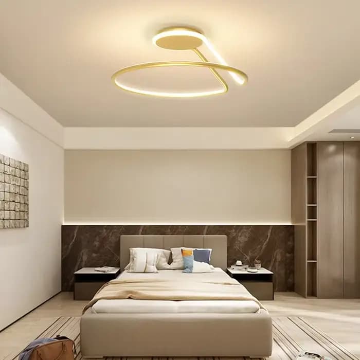 Plafonnier LED à intensité modulable pour salon, salle à manger, chambre principale, luminaire de décoration intérieure, lustres dorés et noirs, luxe moderne