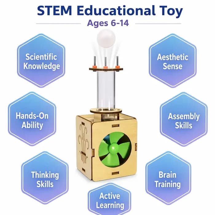Kit d'expérimentation scientifique DIY avec boule à suspension d'air en bois, artisanat fait main pour enfants, jouet éducatif STEM