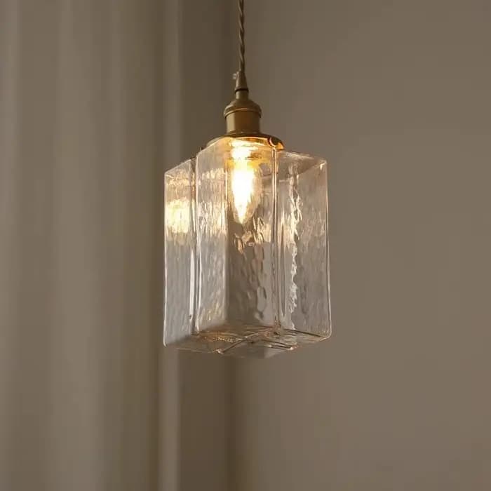 Lampe suspendue en verre rétro japonais, en cuivre jaune, pour chambre à coucher, salle à manger, étude, hôtel, lustre, décoration d'intérieur E27
