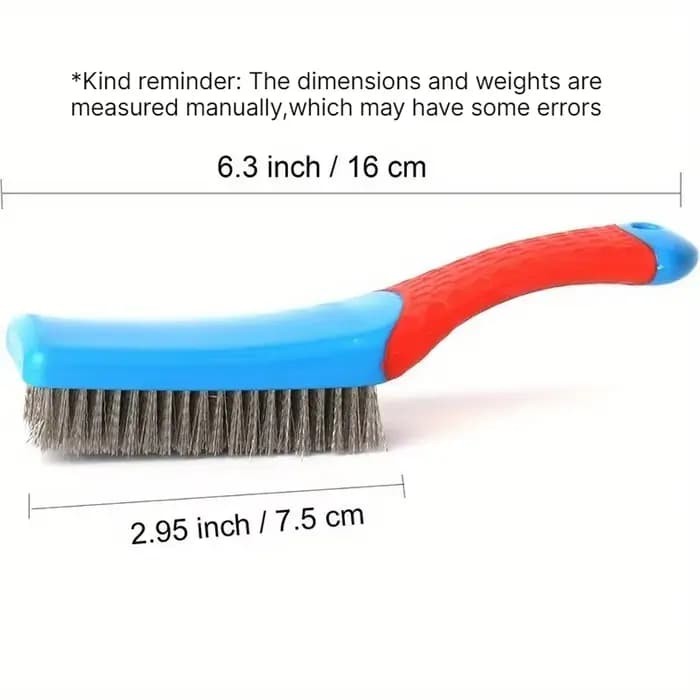 Brosse métallique en acier inoxydable robuste avec poignée en plastique confortable, idéale pour éliminer la rouille, les scories de soudure, la saleté et la peinture
