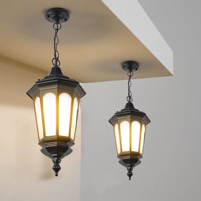 Lustre d'extérieur élégant et étanche pour cour, villa, terrasse, pavillon - Éclairage élégant pour espaces en plein air