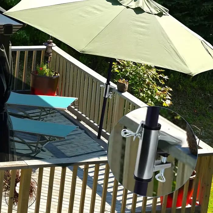 Pince parapluie pour terrasse extérieure, banc de terrasse, cadre partenaire, balustrade, bateau, poteau, clôture, table à manger sauvage, luminaire de partenaires, 1PC