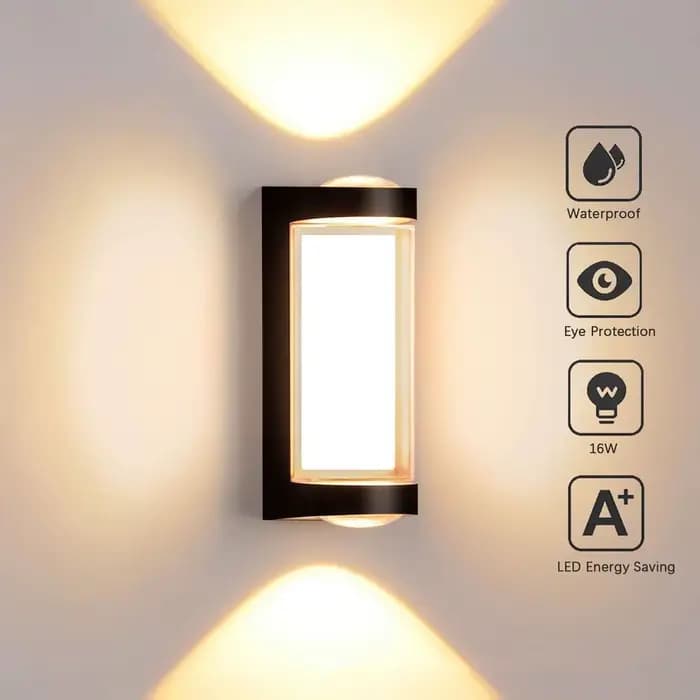Lampe murale LED à Double tête en aluminium, éclairage d'extérieur Simple et créatif, pour couloir, chambre à coucher
