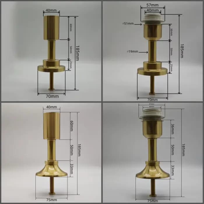Accessoires d'assemblage pour lampe de bureau en laiton, abat-jour en verre céramique E27, accessoires de lampe de table DIY, pièce de base de lampe en cuivre