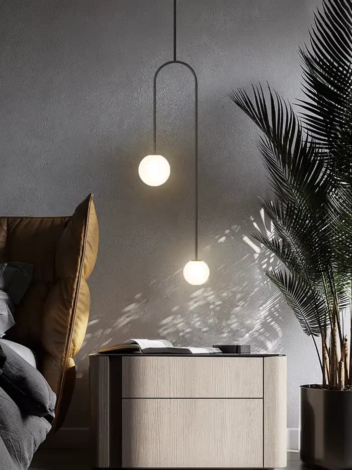Lustre à lignes géométriques, design artistique nordique simple, lampe suspendue en arc pour salon, salle à manger, cuisine, île, éclairage de chambre à coucher