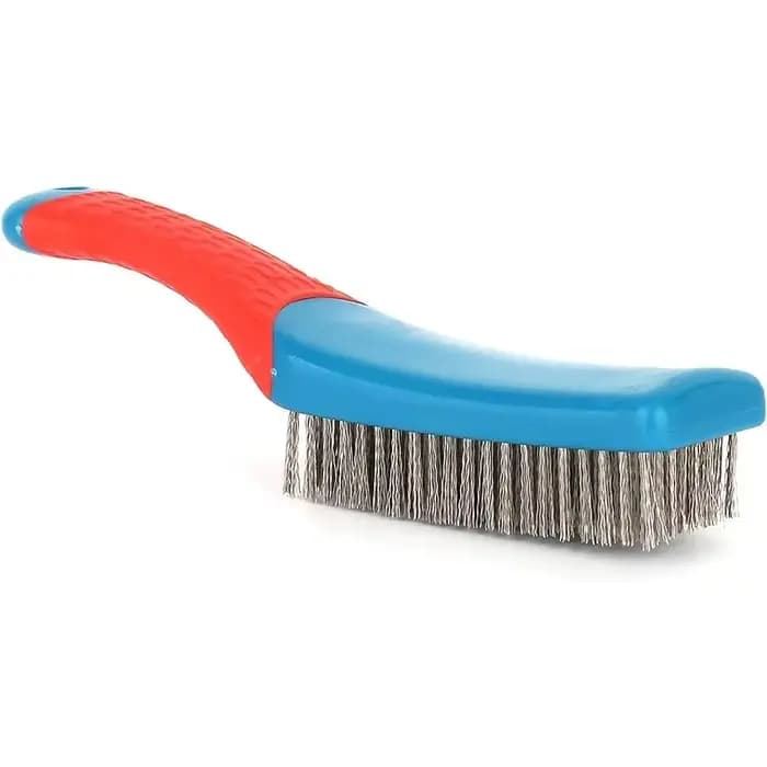 Brosse métallique en acier inoxydable robuste avec poignée en plastique confortable, idéale pour éliminer la rouille, les scories de soudure, la saleté et la peinture