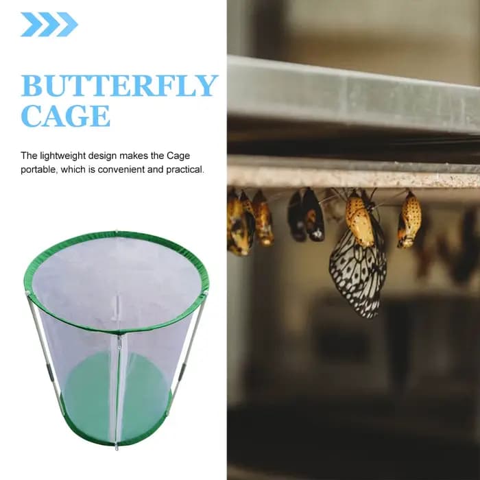Cage d'élevage pour papillons, en maille transparente de qualité supérieure, légère, avec fermeture éclair, pour l'observation en extérieur, portable