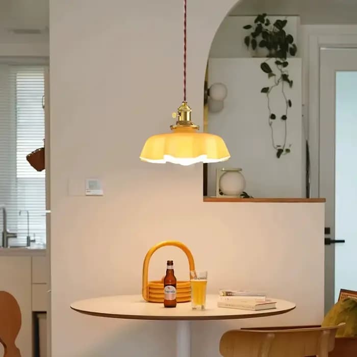 Lampe suspendue longue en verre moderne avec interrupteur, tête de lampe en aluminium et tout en cuivre, éclairage pour chambre à coucher, chevet et salle à manger