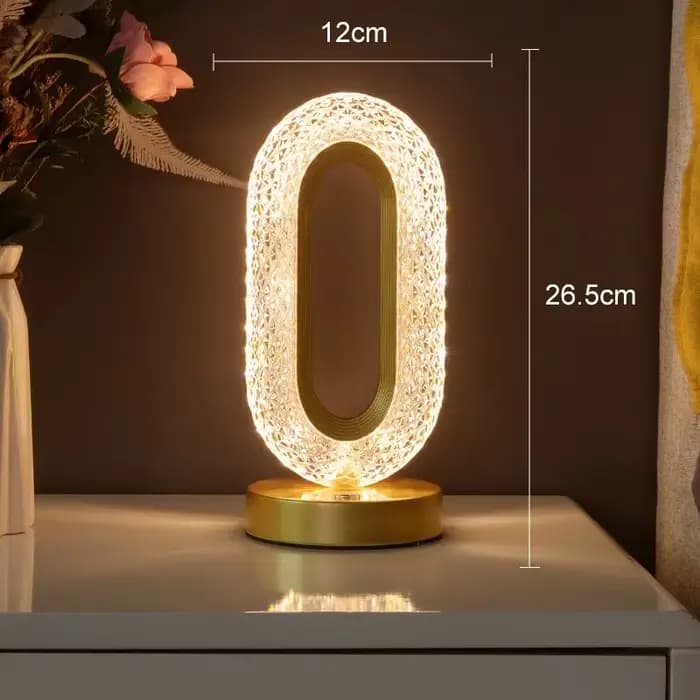 Lampe de Table ovale de luxe moderne, Rechargeable par USB, en cristal, pour salon, chambre à coucher, chevet, décoration créative, veilleuse d'ambiance