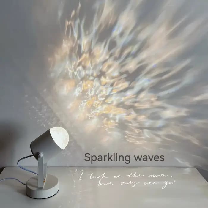 Applique murale à ondulation de l'eau, petite veilleuse, lumière d'ombre, humeur rotative, chevet, lumière ambiante, Netflix Live, décoration de chambre à coucher