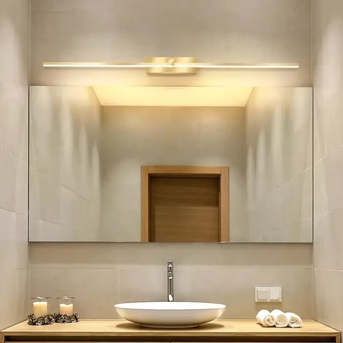 Applique murale LED dorée moderne pour salle de bain, trois couleurs, lumière de miroir en aluminium, applique d'intérieur, luminaire de maquillage