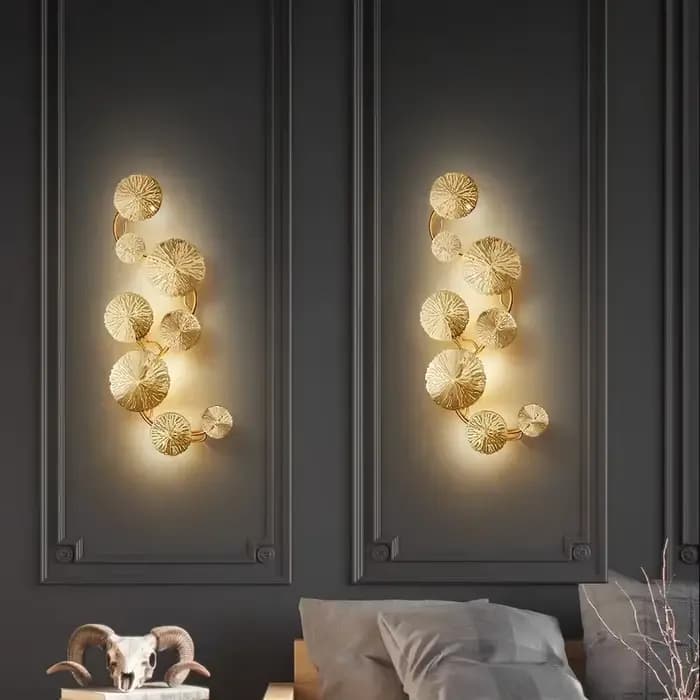Applique murale moderne en forme de feuille de lotus pour salle de bain, éclairage LED, décoration LOFT, luminaire industriel pour chambre à coucher, éclairage intérieur