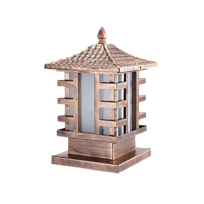 Lampe de poteau extérieure, style européen, pour cour de villa, portail, colonne, étanche, en aluminium noir, lampes de jardin, éclairage de poteau