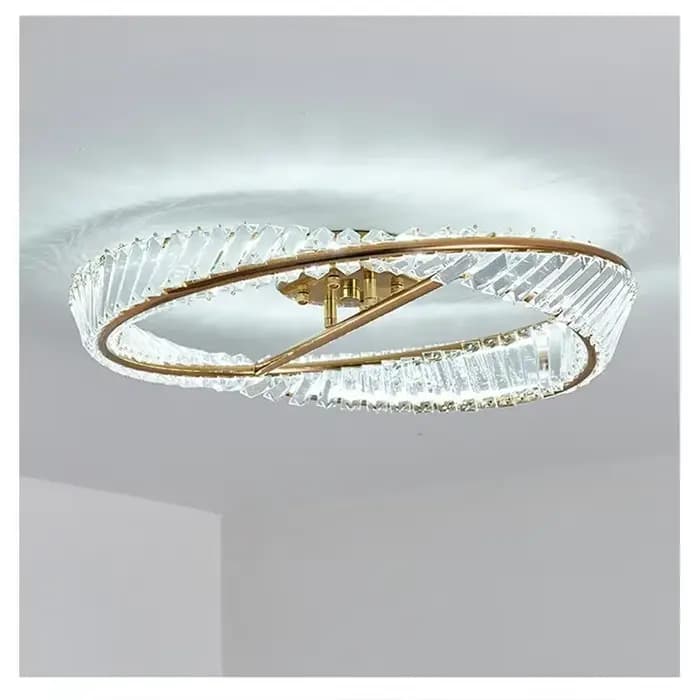 Anneau plafonnier LED moderne design éclairage en cristal pour salon chambre cuisine décoration maison intérieure chambre lumière LED
