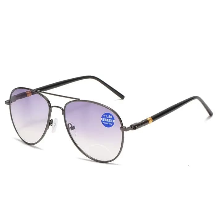 Lunettes de lecture anti-lumière bleue à double lumière pour hommes et femmes, lunettes de presbytie pilote, dioptrie + 1.0 à + 3.5, mode