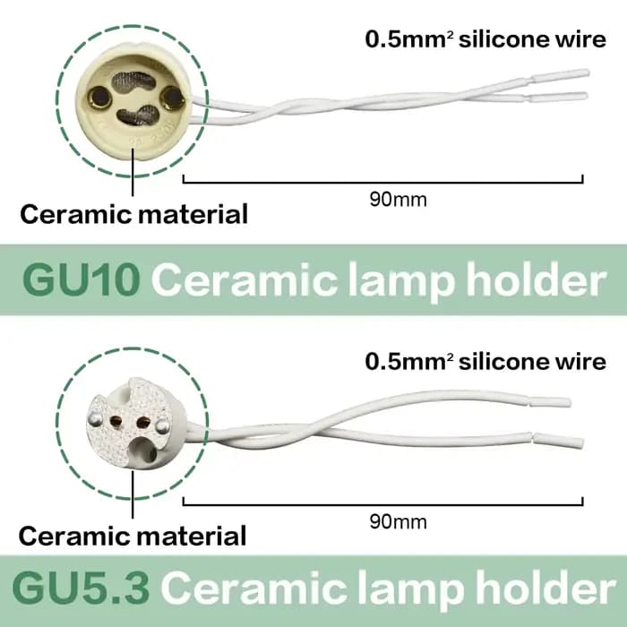 Kit de 10 spots encastrés réglables GU10/GU5.3 à base céramique - Plafonnier encastré blanc et noir pour usage domestique/commercial