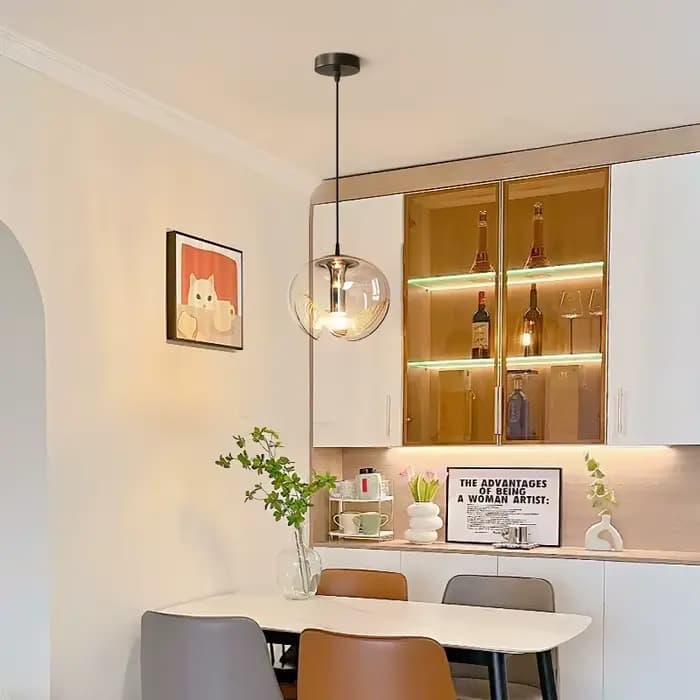Lampe suspendue en verre Peill Putzler, design moderne, design artistique, luminaire décoratif d'intérieur, idéal pour un salon, une cuisine ou une Table à manger