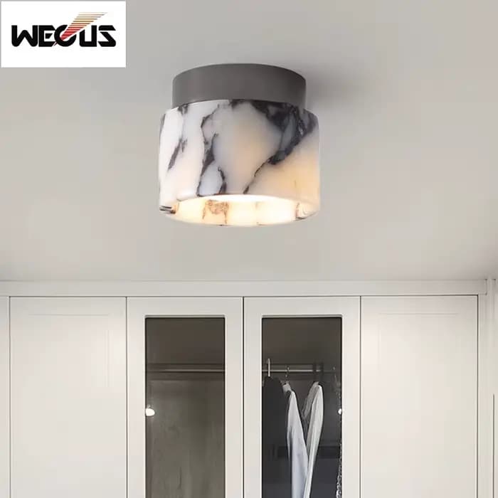 Nouveau plafonnier d'inspiration bulari lampes Premium en marbre naturel pour entrée couloir placard balcon décor haut de gamme éclairage LED