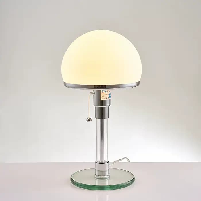 Lampe Bauhaus blanche, lampe de table, design danois, style nordique, lampe de chevet simple en verre pour chambre à coucher, salon