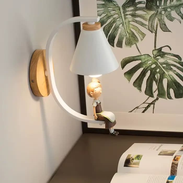 Applique murale moderne en bois, modèle créatif en résine, luminaire décoratif d'intérieur, idéal pour un salon, une chambre à coucher ou une chambre d'enfant