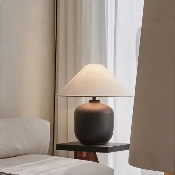 Lampe de Table japonaise Style wabi-sabi, décoration de chambre en céramique, Simple rétro, chambre à coucher, chevet, canapé, table basse, lumière décorative