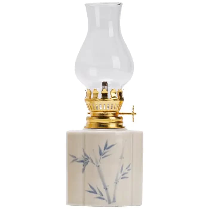 Lampe à pétrole rétro florale dessinée à la main, lampe à beurre en céramique, nouvelle lampe de chevet de style chinois pour bureau et chambre, petite veilleuse décorative