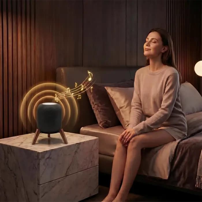 Support en bois massif pour HomePod 1 et 2e génération, support d'enceinte antidérapant, réduit les vibrations et améliore les basses, support de dissipation thermique (support uniquement)