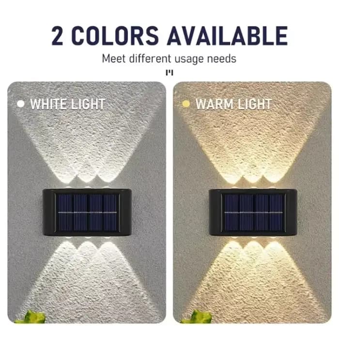 Applique murale extérieure solaire 12 LED lumière de jardin étanche cour Balustrade lampe d'ambiance décorative vers le bas lampe solaire lumineuse