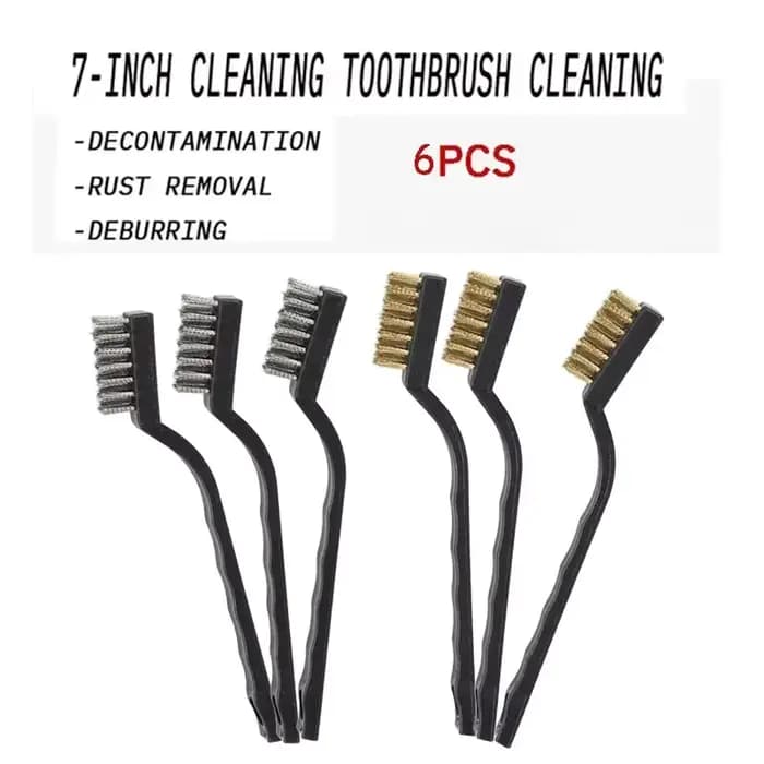 Mini brosse à dents industrielle en fil d'acier et de cuivre, brosse métallique en acier inoxydable, nettoyage dur de la saleté, 6 ou 12 pièces
