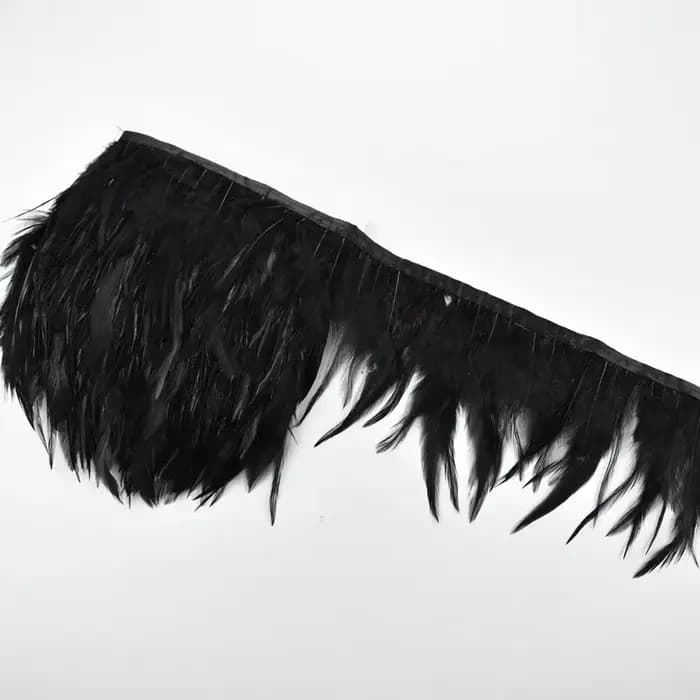 10 mètres de franges en plumes de faisan pour vêtements, ruban de couture, 12-15 cm (5-6 pouces), garniture décorative en plumes de coq bordeaux, flecos