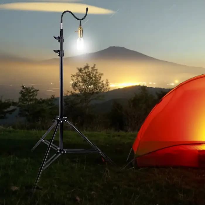 Trépied pliable télescopique de 2 m, support de lampe de sol en aluminium léger réglable, accessoires de camping en plein air