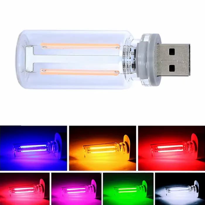 Ampoule en verre à Filament LED USB à gradation tactile, 5V, rétro Edison, veilleuse, décoration de voiture, éclairage de Protection oculaire à incandescence