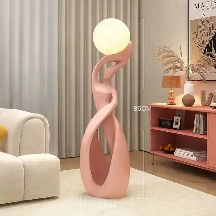 Lampadaire de Luxe Grand Format, Ornement Artistique Abstrait, Éclairage Haut de Gamme pour Salon, Côté Télévision, Décoration Intérieure