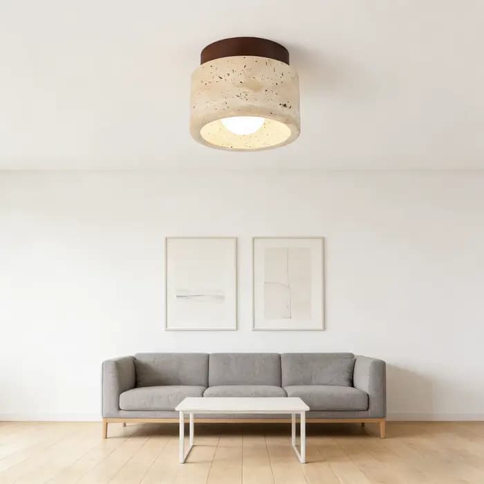 Plafonnier LED monté en Surface Downlight plafonnier en marbre jaune hall couloir restaurant éclairage décoratif en travertin