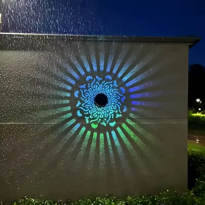 Lampe murale solaire Mandala, lampe LED imperméable pour clôture extérieure, jardin, pelouse, véranda, couloir, cour, décoration murale