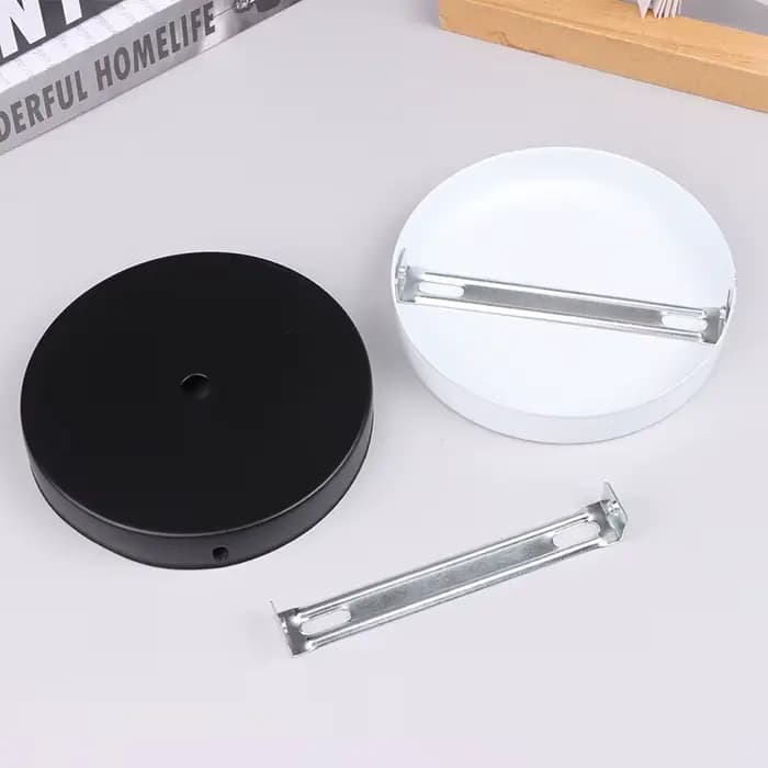 (Été4) Plaque de suspension pour lustre, châssis fixe en métal pour plafond, base murale, accessoires 12cm, outils pour suspension luminaire rétro DIY