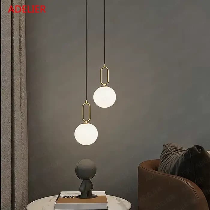 Lampes suspendues en verre et laiton ADELIER, style moderne, pour restaurant, salon, chambre à coucher, intérieur