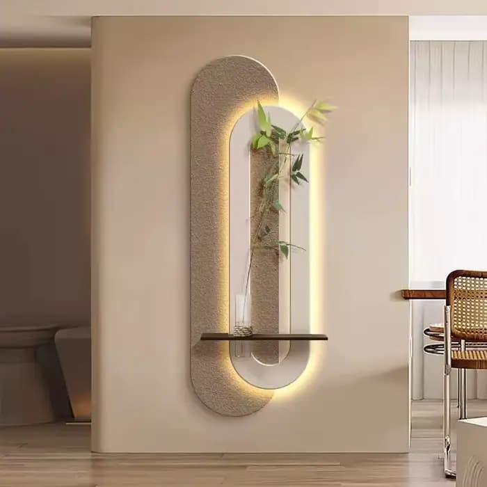 Applique murale LED verticale de luxe léger, imitation grès, style artistique, pour porche, entrée et couloir