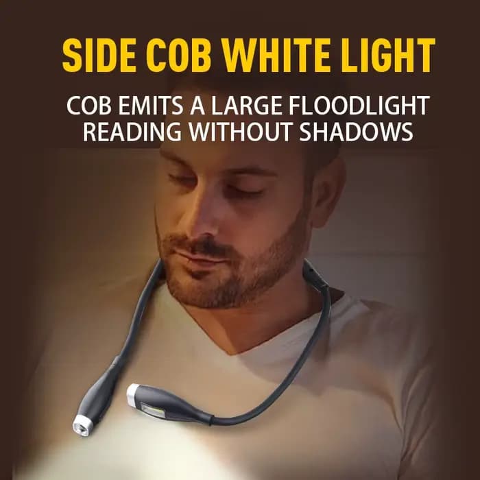 Lampe de cou de lecture LED portable, chargement USB, lampe de poche intérieure, lampe d'étude, course de nuit, marche, ogo, camping