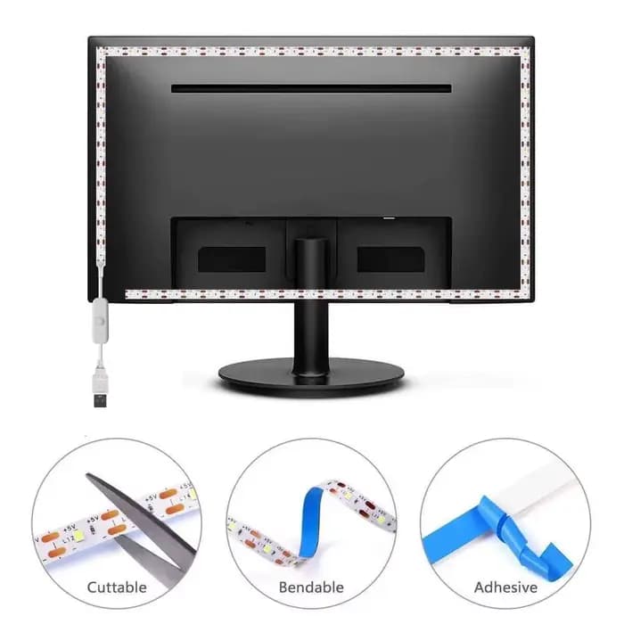 Bande lumineuse LED de 10 m / 5 m / 3 m / 2 m / 1 m, bande lumineuse flexible à branchement USB, alimentée par USB, interrupteur à bouton intégré, bande lumineuse étanche et économe en énergie, avec a