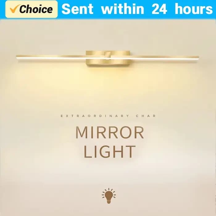 Applique murale LED dorée moderne pour salle de bain, trois couleurs, lumière de miroir en aluminium, applique d'intérieur, luminaire de maquillage