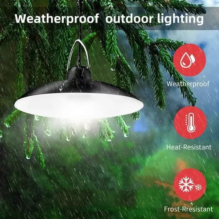 Lampe LED suspendue solaire d'extérieur, étanche, lustre à Double tête, décorations avec télécommande pour hangar intérieur, salle de grange