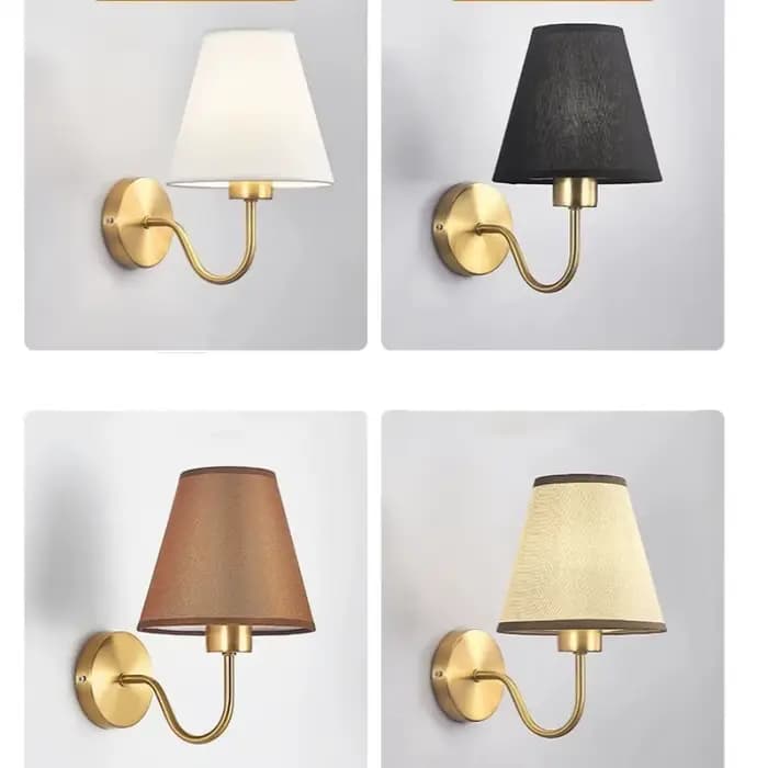 Lampe murale rétro en tissu LED, éclairage intérieur moderne, lampe murale en tissu E27, lampe de chevet pour chambre familiale, lampe d'hôtel
