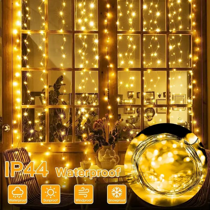 Rideau lumineux LED avec télécommande USB, 8 modes, décoration de noël pour la maison, vacances, nouvel an